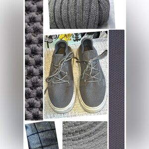 J Slides Grey Demetria knit stretch mesh platform sneakers sz says 7.5  fits 8